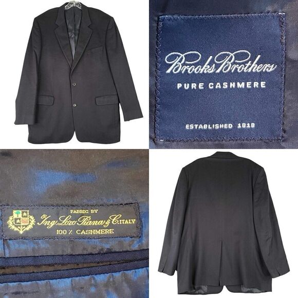 Brooks Brothers Other - Brooks Brothers Loro Piana Cashmere Mens Blazer 45 L Sport Coat Jacket Suit Blue